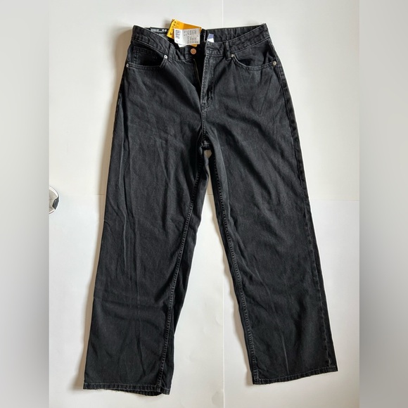 H & M 90s Baggy Jeans High Waist Black Size 8 - Picture 7 of 8